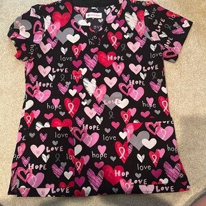 Printed scrub top